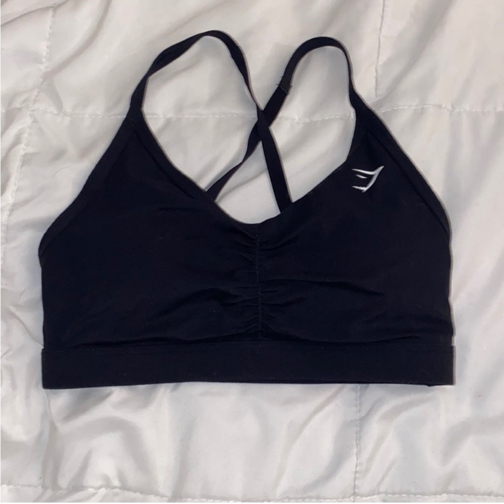 Gymshark Rouched Sports Bra Size XS Black
